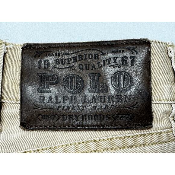 Polo Ralph Lauren Men's 650 Straight Leg Beige Denim Jeans - Size 36x33.5 - Picture 5 of 8